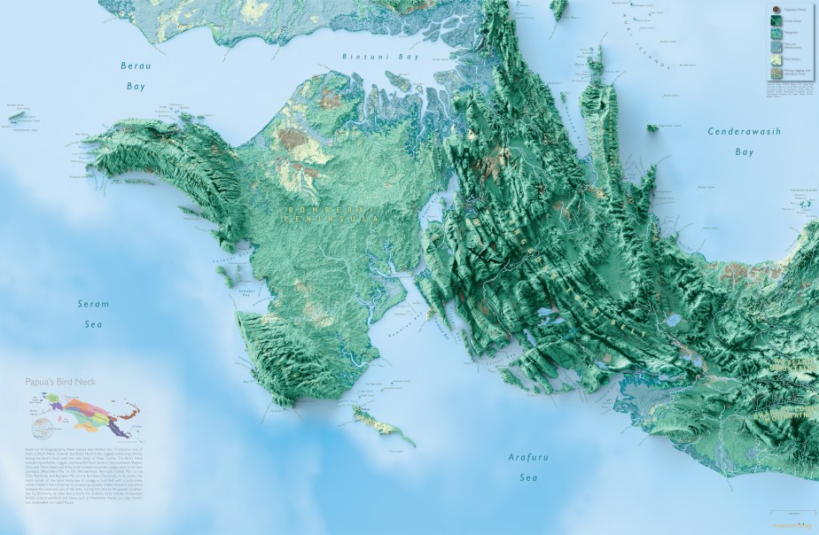 atlas peta map papua bird's neck leher kepala burung papua